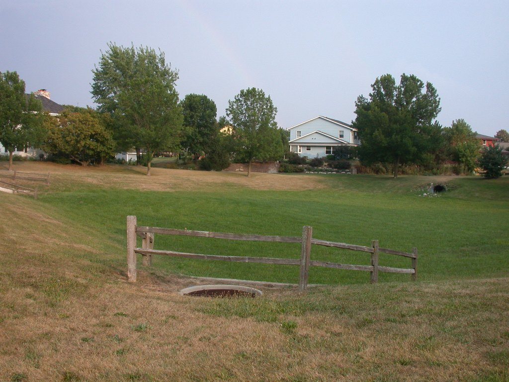 Image of a dry detention basin